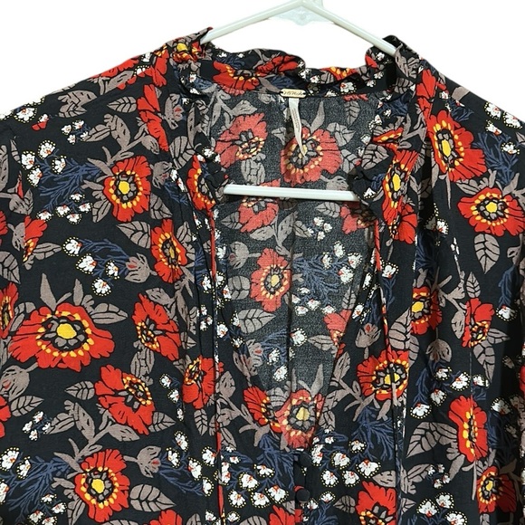 FREE PEOPLE Navy Blue And Red Magic Mystery Tunic Mini Dress/Top Size Small - Picture 5 of 10